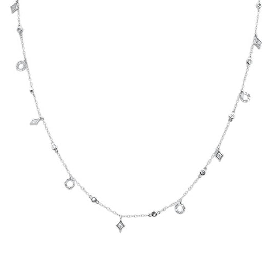 Muse Jewelry .62ct G SI 14k White Gold Diamond Pendant Necklace 16" Long+(1"ext)