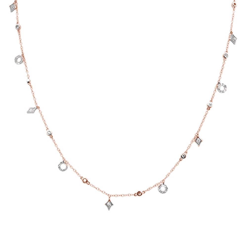 Muse Jewelry .64ct G SI 14k Rose Gold Diamond Pendant Necklace 16" Long+(1"ext)