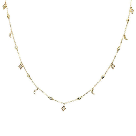 Muse Jewelry .47ct G SI 14k Yellow Gold Diamond Pendant Necklace 16" Long+(1"ext)