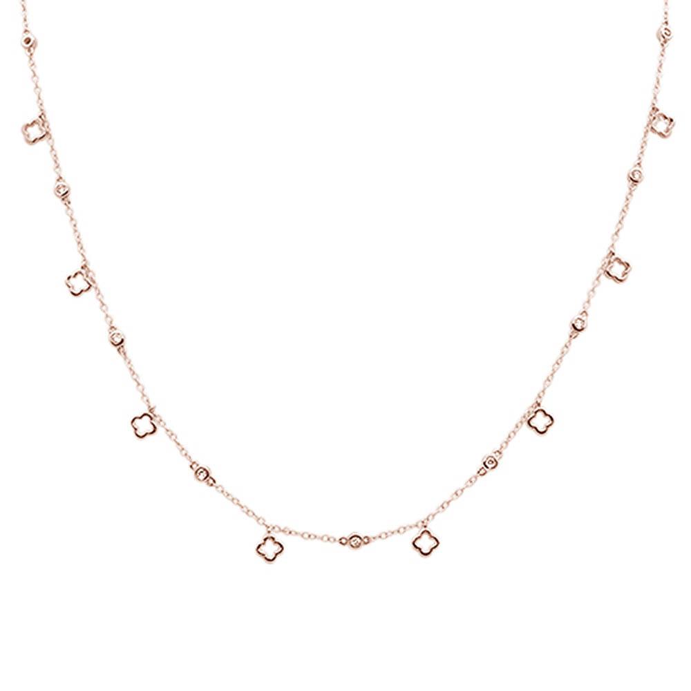 Muse Jewelry .25ct G SI 14k Rose Gold Diamond Pendant Necklace 16" Long+(1"ext)