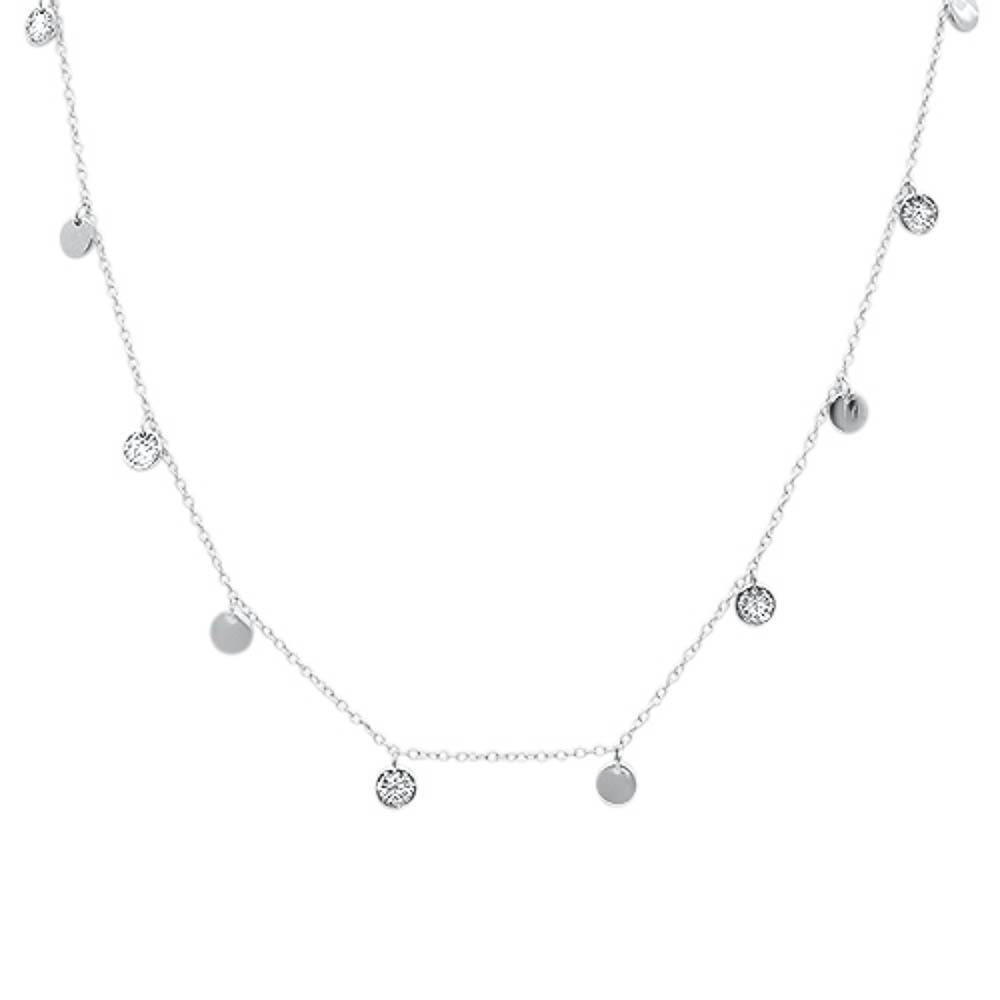 Muse Jewelry .26ct G SI 14k White Gold Diamond Pendant Necklace 18" Long