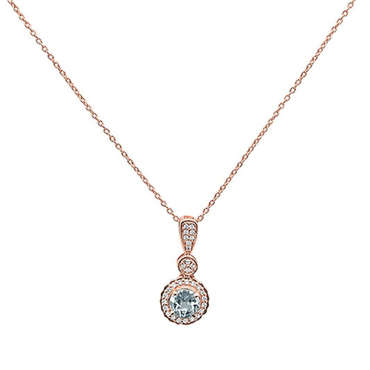 Muse Jewelry 0.55cts 10k Rose Gold Round Green Amethyst & Diamond Necklace 18" Long