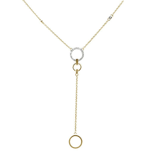 Muse Jewelry .08ct 14kt Yellow Gold Diamond Drop Lariat Pendant Necklace 18"+ 2" Ext.