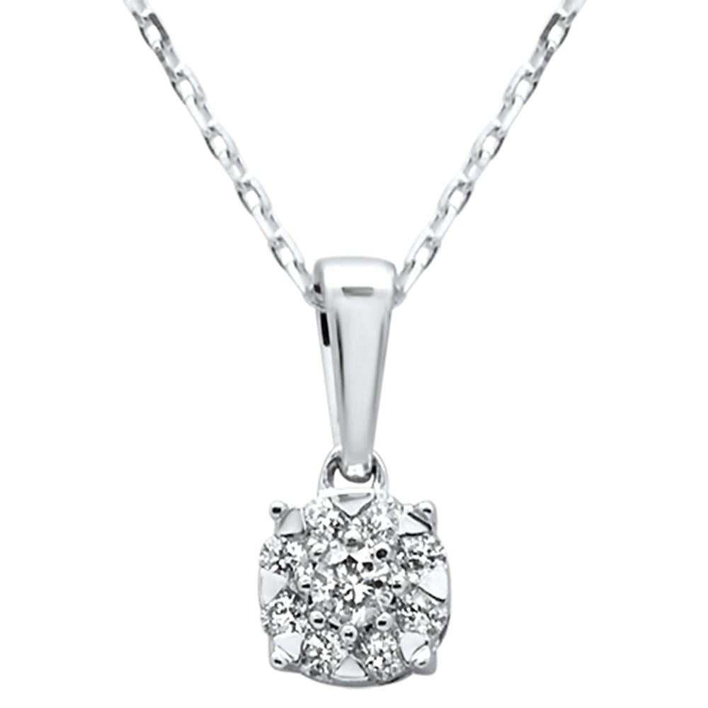 Muse Jewelry .18ct 14k White Gold Diamond Pendant Solitaire Necklace 18" Long