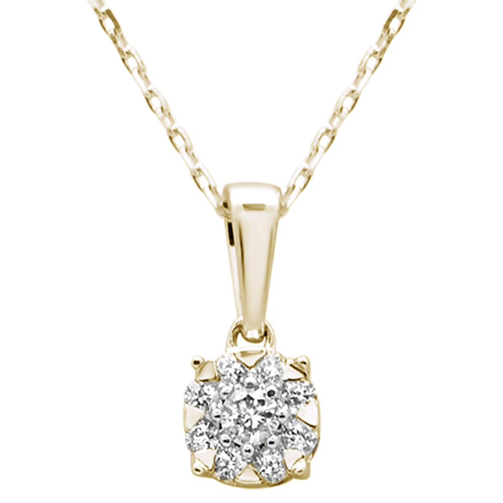 Muse Jewelry .19ct G SI 14K Yellow Gold Round Diamond Solitaire Pendant Necklace 18"