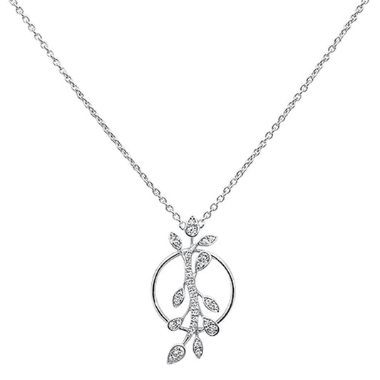 Muse Jewelry .17ct 14k White Gold Diamond Designer Pendant Necklace 18" Long