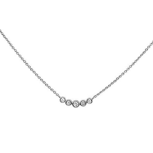 Muse Jewelry .22CT G SI 14K White Gold Diamond 5 Stone Pendant Necklace 18"