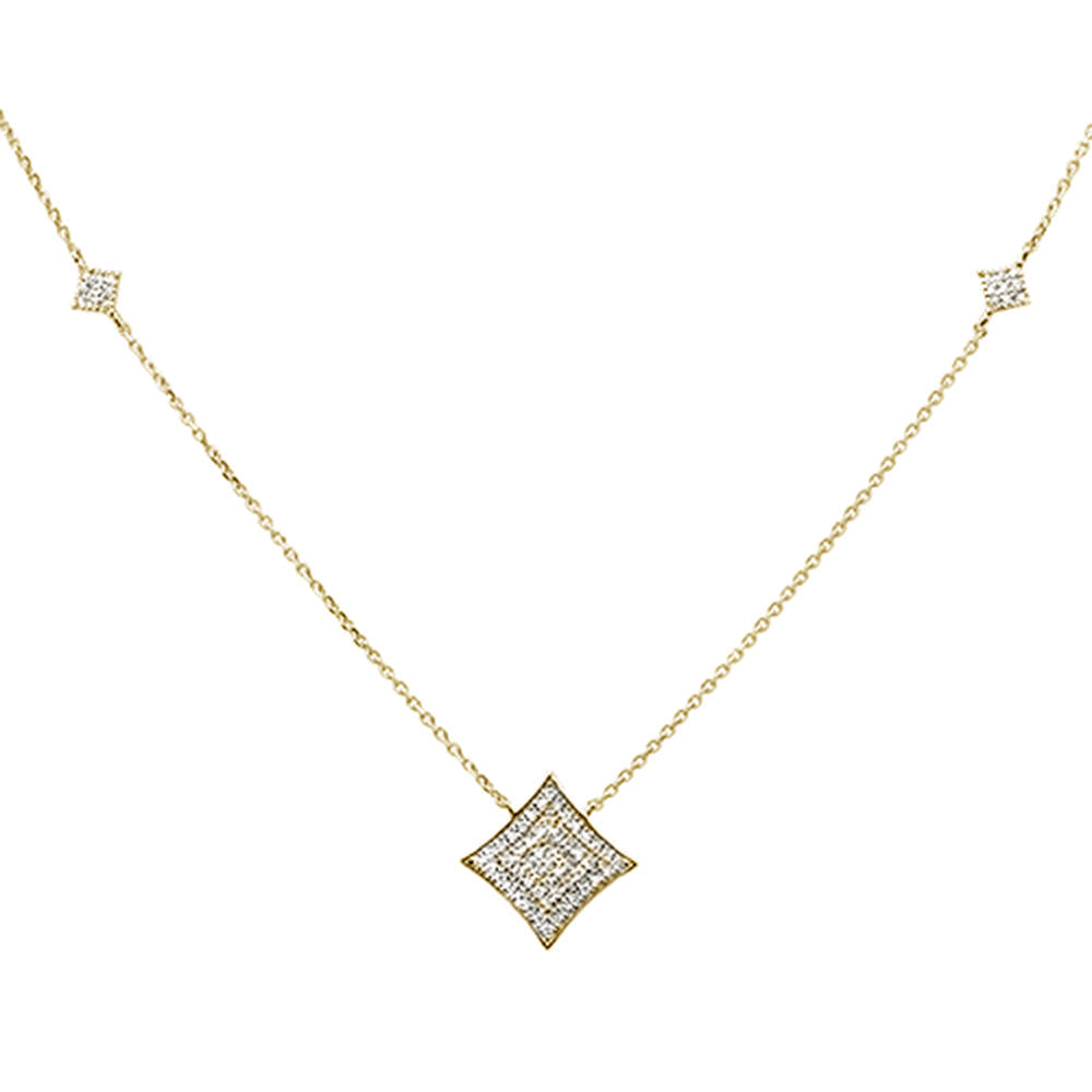 Muse Jewelry .27ct 14k Yellow Gold Diamond Modern Pendant Necklace 18" Long