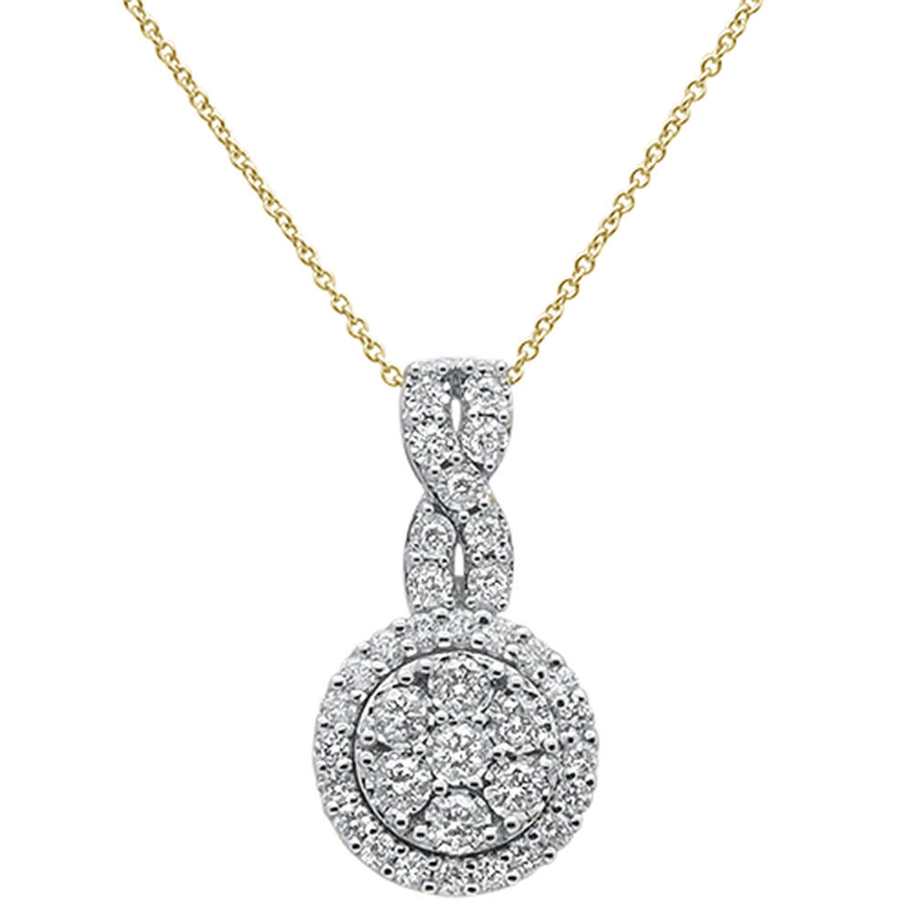 Muse Jewelry 1.00ct 14k Yellow Gold Diamond Pendant Necklace 18" Long