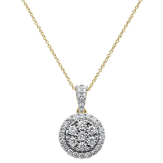 Muse Jewelry 1.04cts 14k Yellow Gold Round Diamond Pendant Necklace 18" Long