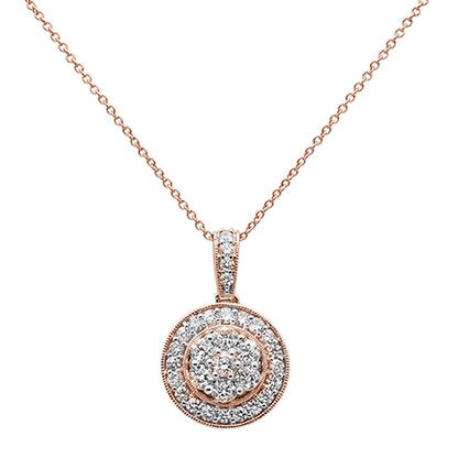 Muse Jewelry 1.05ct 14k Rose Gold Diamond Pendant Necklace 18" Long