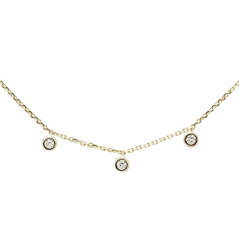 Muse Jewelry .07ct 14k Yellow Gold Diamond Station Bezel Necklace 18"