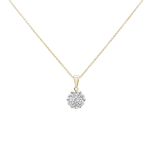 Muse Jewelry .26cts 14k Yellow Gold Round Diamond Solitaire Pendant Necklace 18" Long