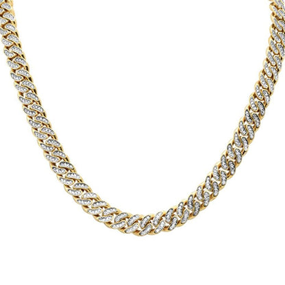 Muse Jewelry 4mm 1.61ct G SI 14k Yellow Gold Diamond Round Cuban Necklace 16"