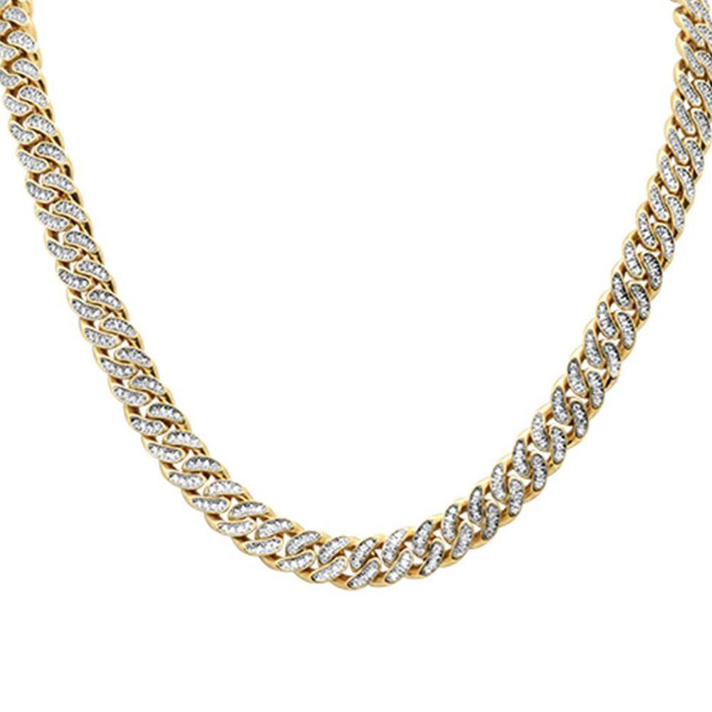 Muse Jewelry 5mm 1.65ct G SI 14k Yellow Gold Diamond Round Cuban Necklace 20"