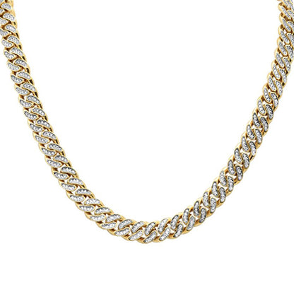 Muse Jewelry 4mm 1.61ct 14k Yellow Gold Diamond Round Cuban Necklace 18"