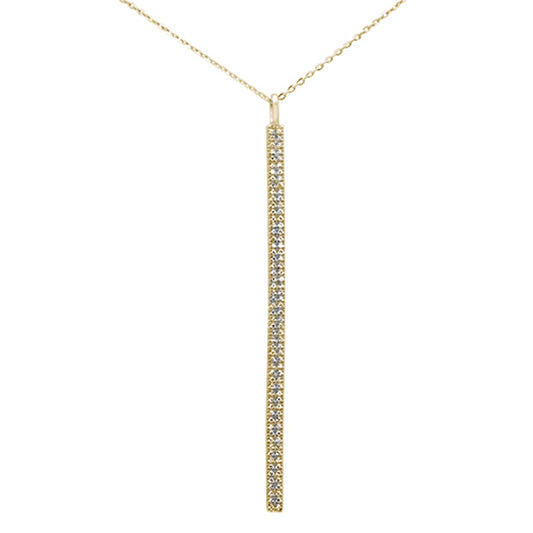 Muse Jewelry .22ct 14kt Yellow Gold Diamond Vertical Bar Drop Pendant Necklace 16"+2"