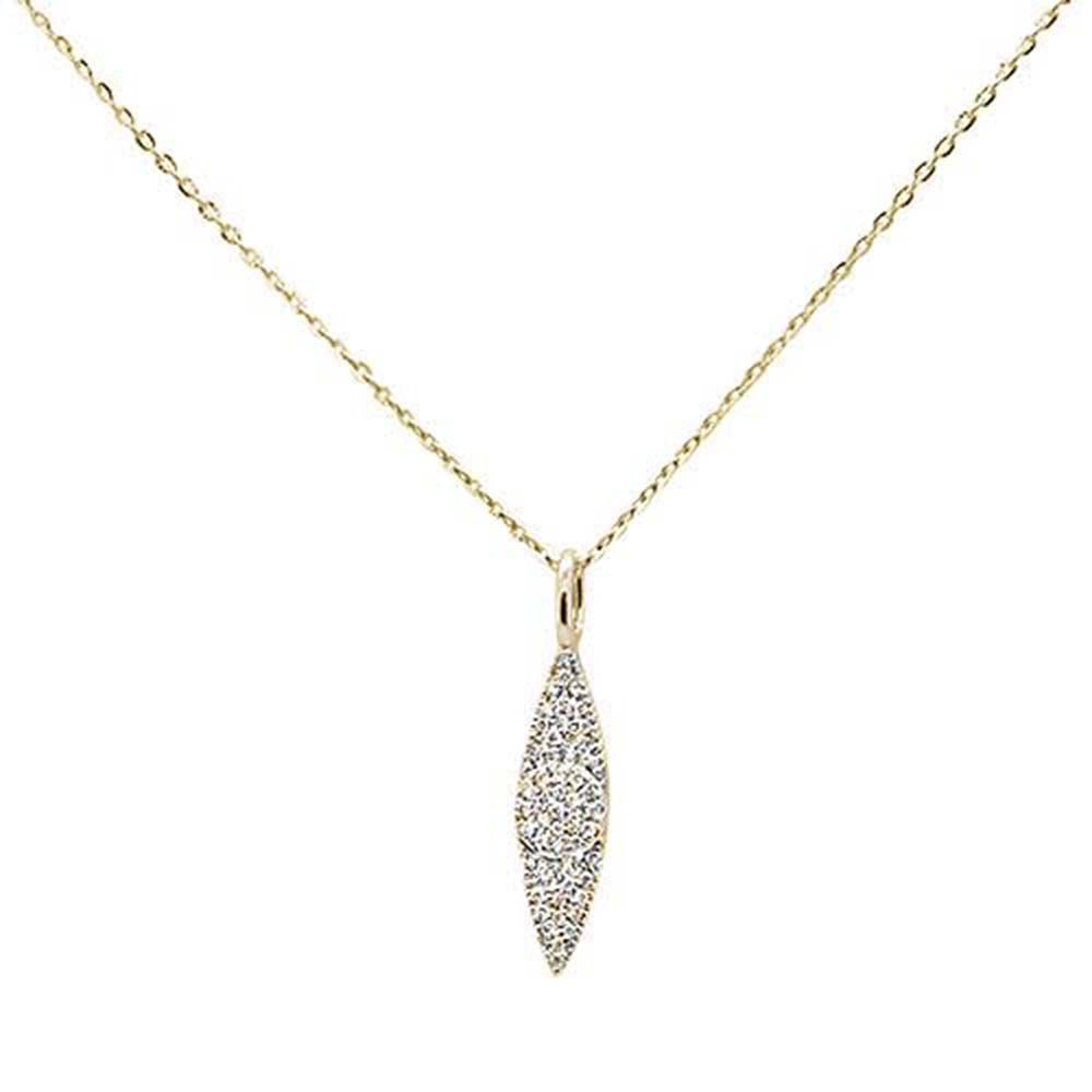 Muse Jewelry .12ct 14kt Yellow Gold Trendy Diamond Drop Dangle Pendant Necklace 16"+2"