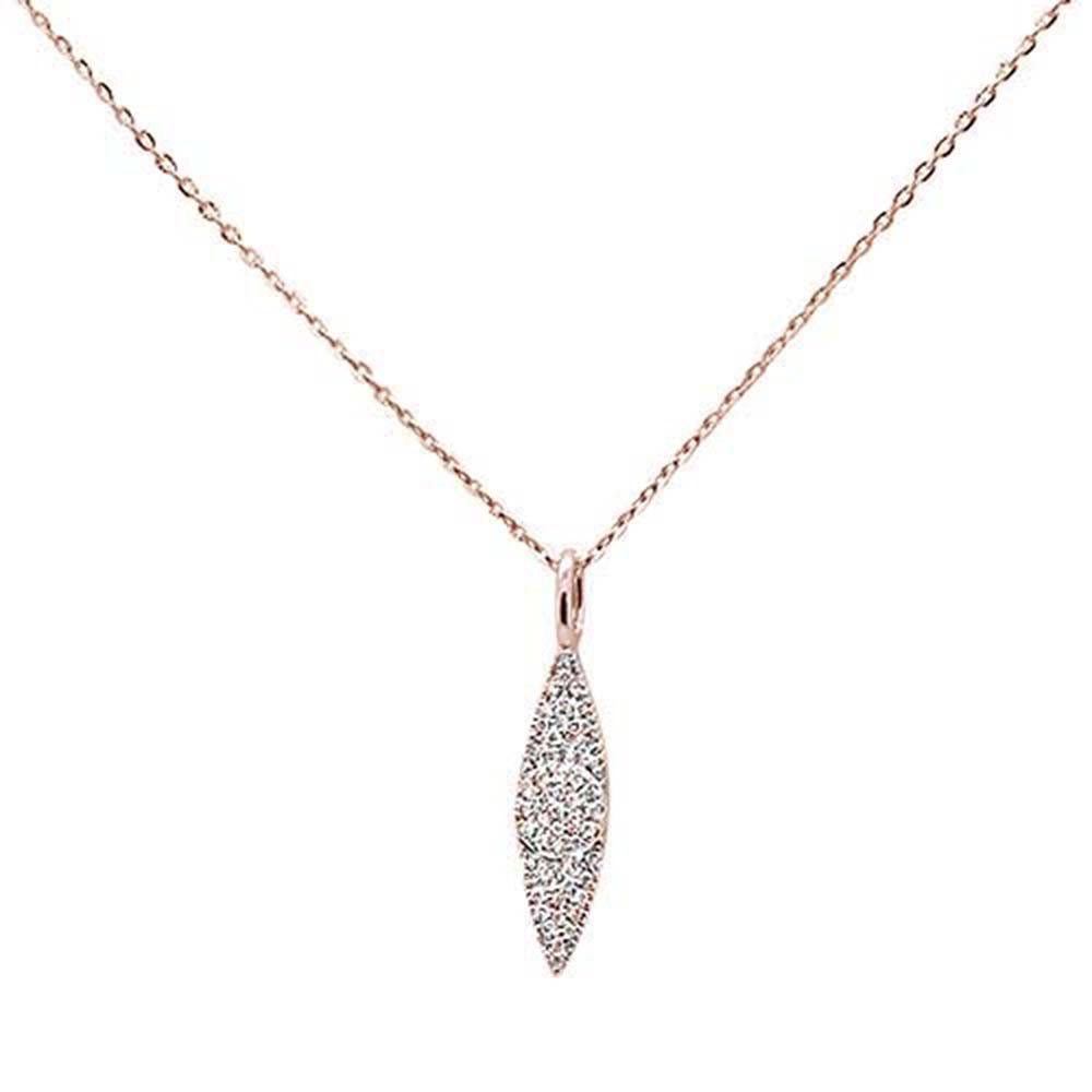 Muse Jewelry .11ct 14kt Rose Gold Trendy Diamond Drop Dangle Pendant Necklace 16"+2" Ext