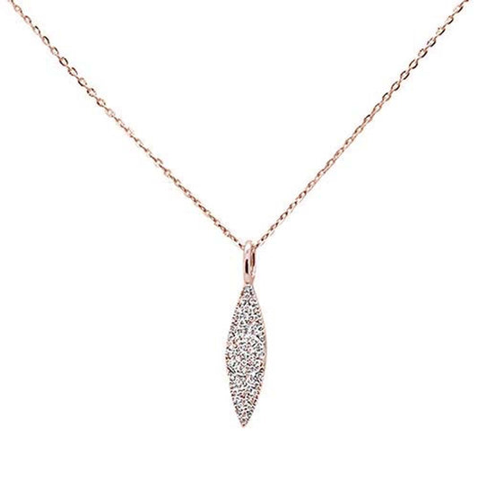 Muse Jewelry .11ct 14kt Rose Gold Trendy Diamond Drop Dangle Pendant Necklace 16"+2" Ext