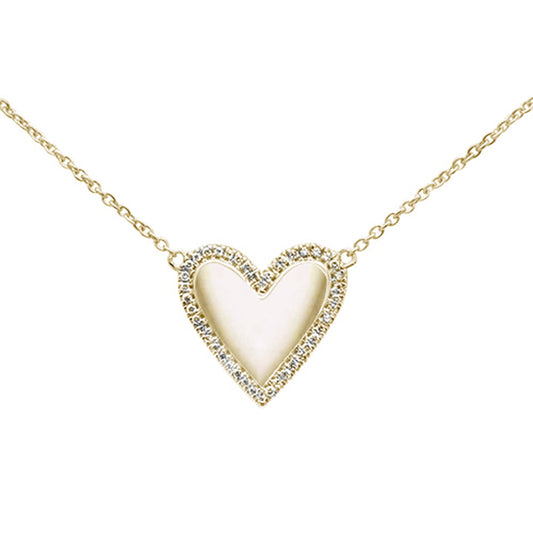 Muse Jewelry .07ct 14kt Yellow Gold Diamond Heart Pendant Necklace 16"+2" Ext