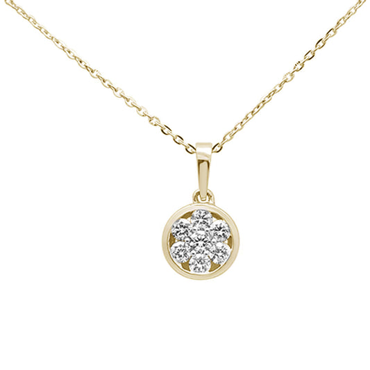 Muse Jewelry .30ct 14K Yellow Gold Round Diamond Solitaire Pendant Necklace 16"+ 2" Ext.