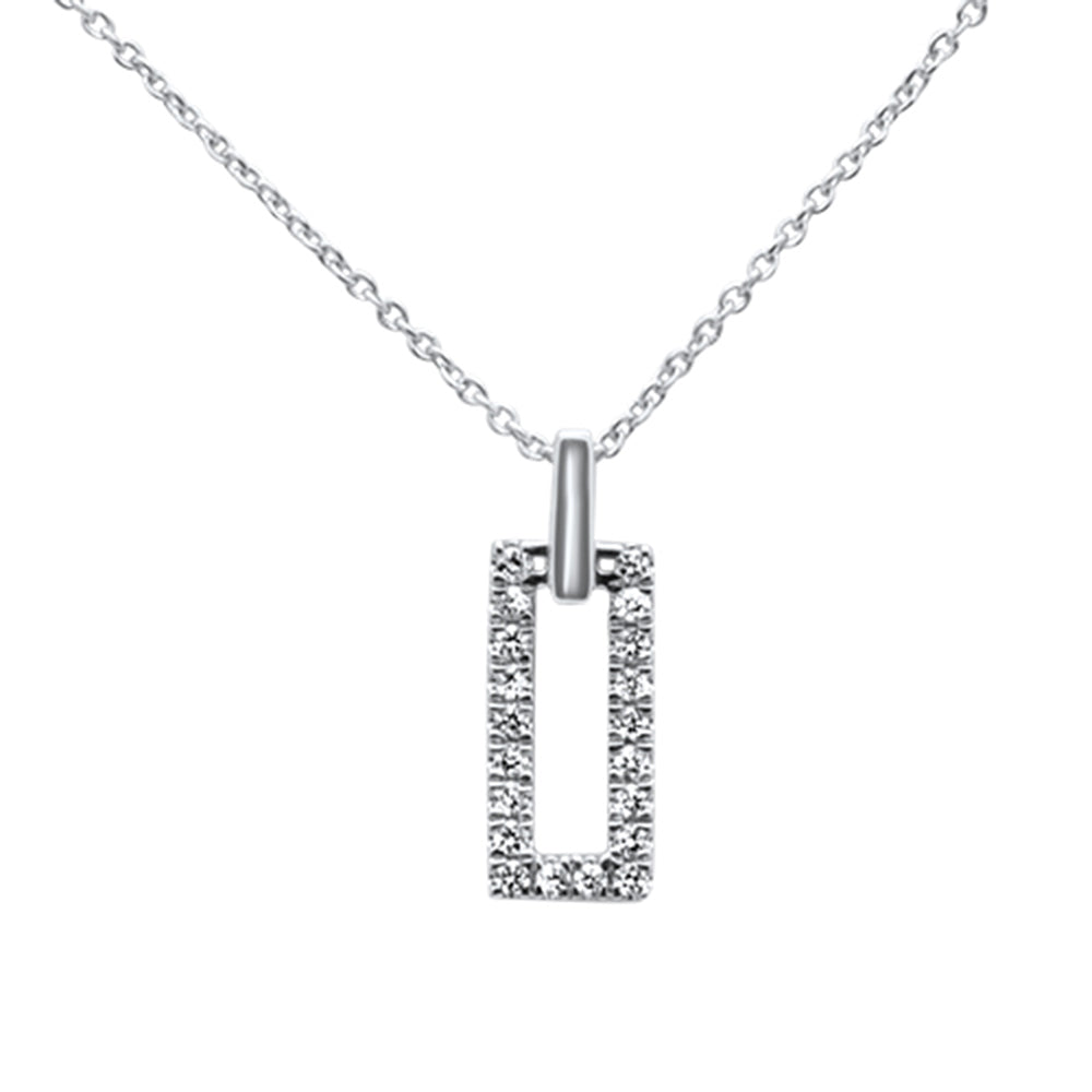 Muse Jewelry .16ct 14kt White Gold Diamond Trendy Shapes Pendant Necklace 16"+ 2" Ext