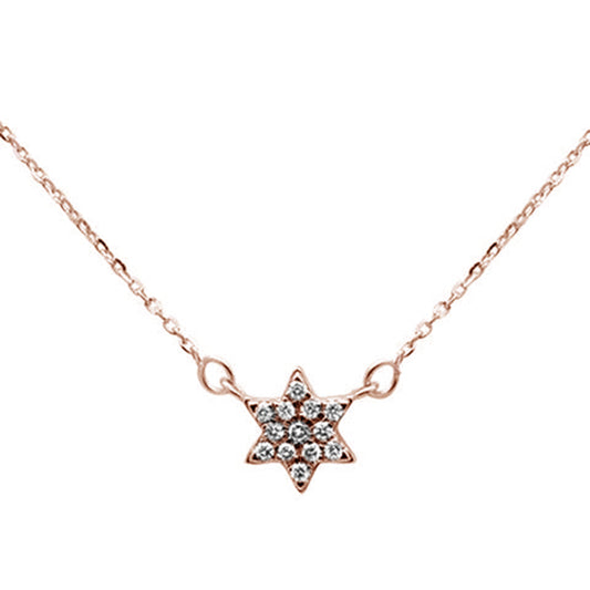 Muse Jewelry .09ct 14K Rose Gold Star Celestial Pendant Necklace