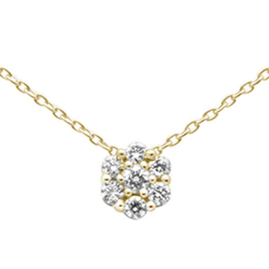 Muse Jewelry .15ct 14K Yellow Gold Diamond Cluster Pendant Necklace 18"