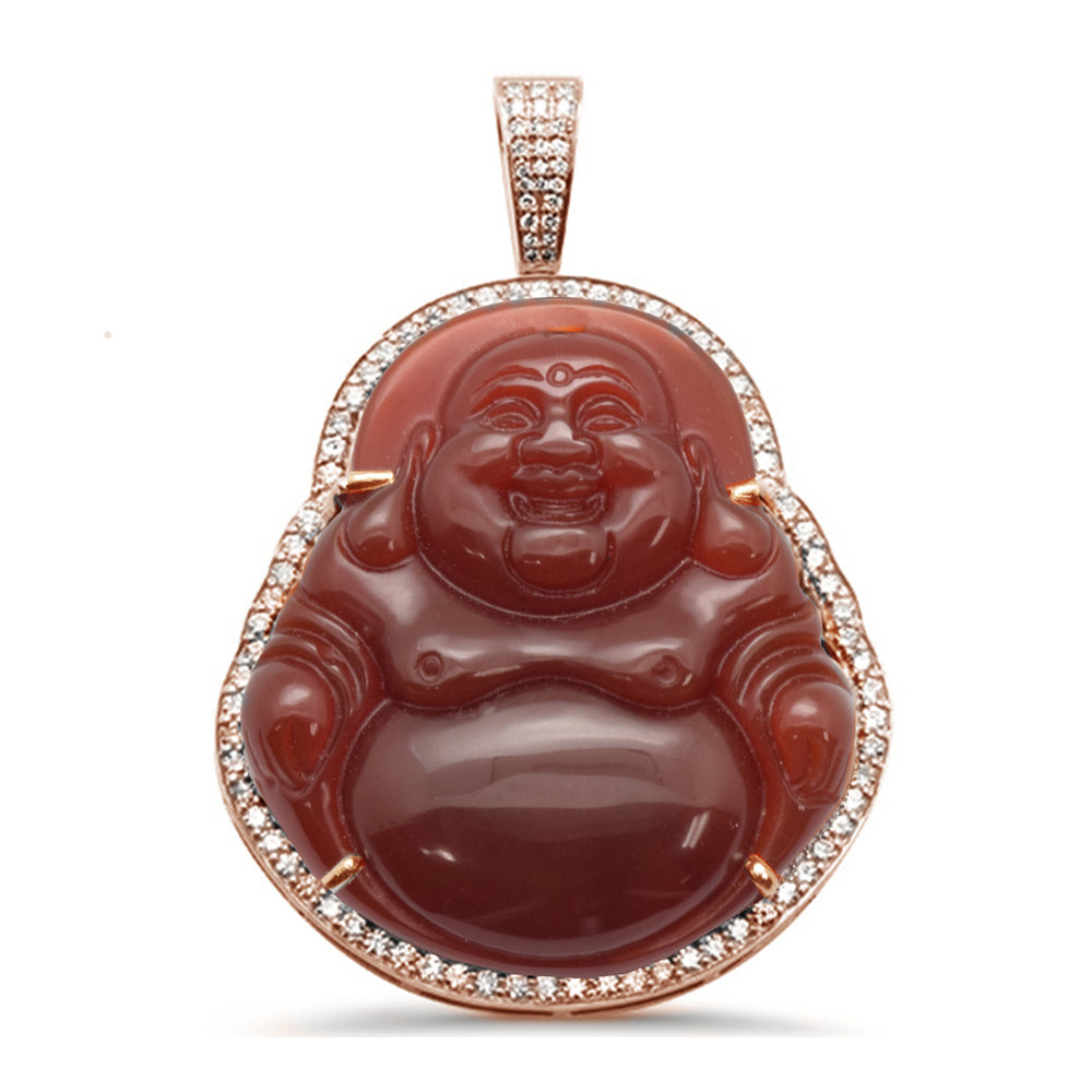 Muse Jewelry .66ct 10k Rose Gold Diamond Buddha Pendant