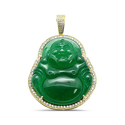 Muse Jewelry .66ct 10k Gold Diamond Small Buddha Pendant All Metal Colors Available