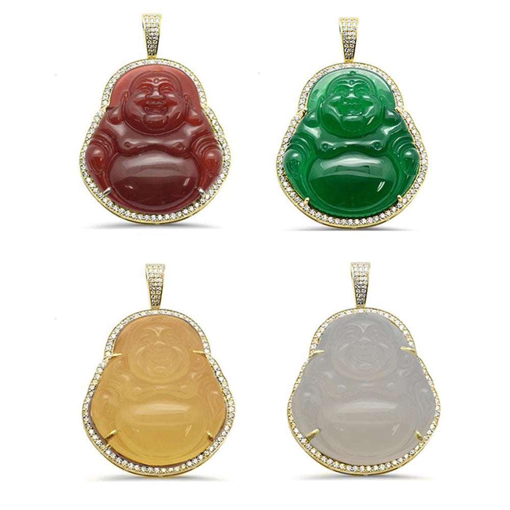 Muse Jewelry .66ct 10k Gold Diamond Small Buddha Pendant All Metal Colors Available