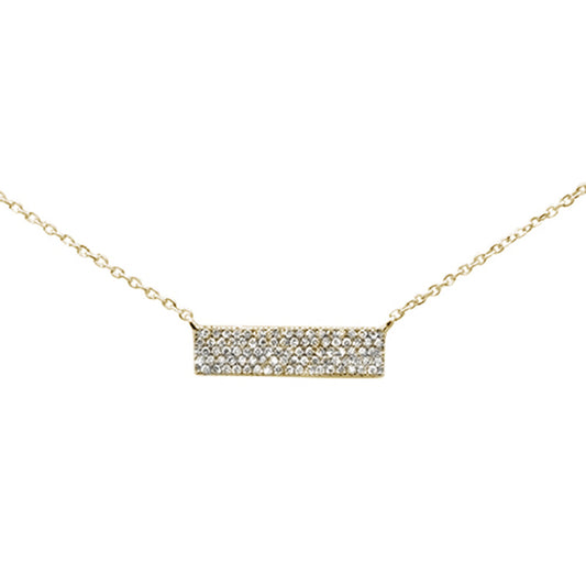 Muse Jewelry .18ct 14K Yellow Gold Modern Diamond Bar Necklace 16" + 1" Ext