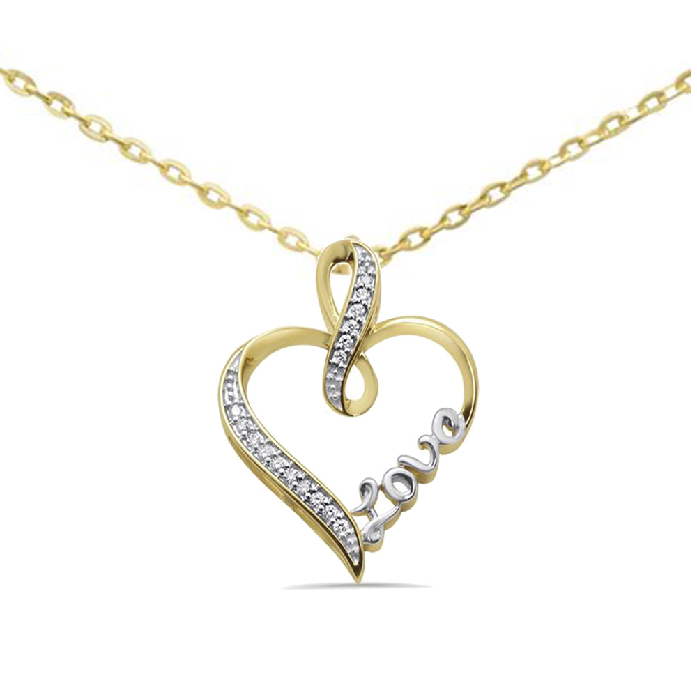 Muse Jewelry .10ct G SI 10kt Yellow Gold Love Heart Diamond Pendant