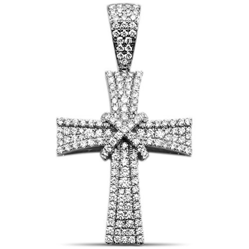 Muse Jewelry 1.78CT G SI 10K White Gold Diamond Hip Hop Iced out Cross Pendant