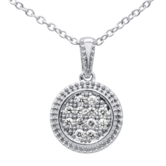 Muse Jewelry .10ct 10K White Gold Diamond Solitaire Pendant Necklace 18"