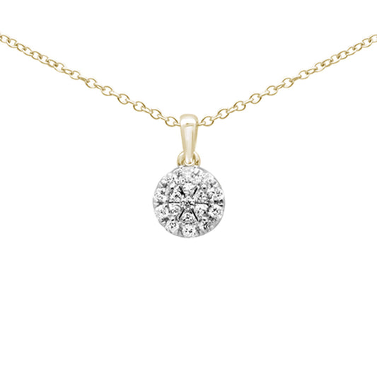 Muse Jewelry .15ct G SI 10K Yellow Gold Halo Diamond Pendant Necklace 18"