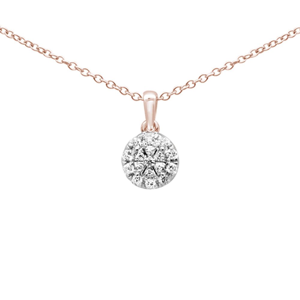 Muse Jewelry .15ct G SI 10K Rose Gold Halo Diamond Pendant Necklace 18"