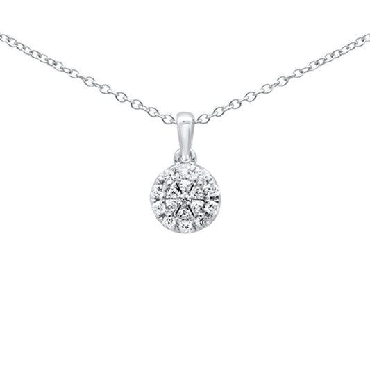 Muse Jewelry .15ct G SI 10K White Gold Halo Diamond Pendant Necklace 18"