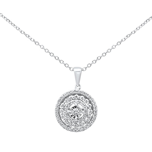 Muse Jewelry .33ct 10K White Gold Diamond Pendant Necklace 18" Long