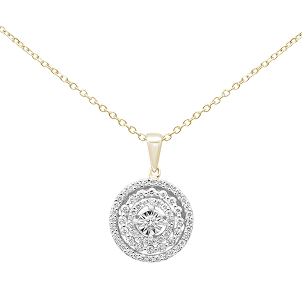 Muse Jewelry .32ct 10K Yellow Gold Diamond Pendant Necklace 18" Long