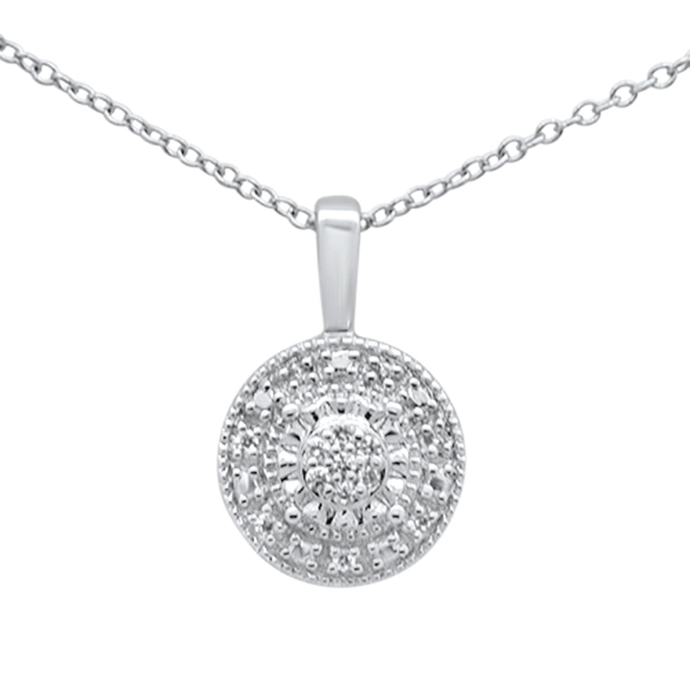 Muse Jewelry .06ct G SI 10K White Gold Round Diamond Pendant 18" Long Chain