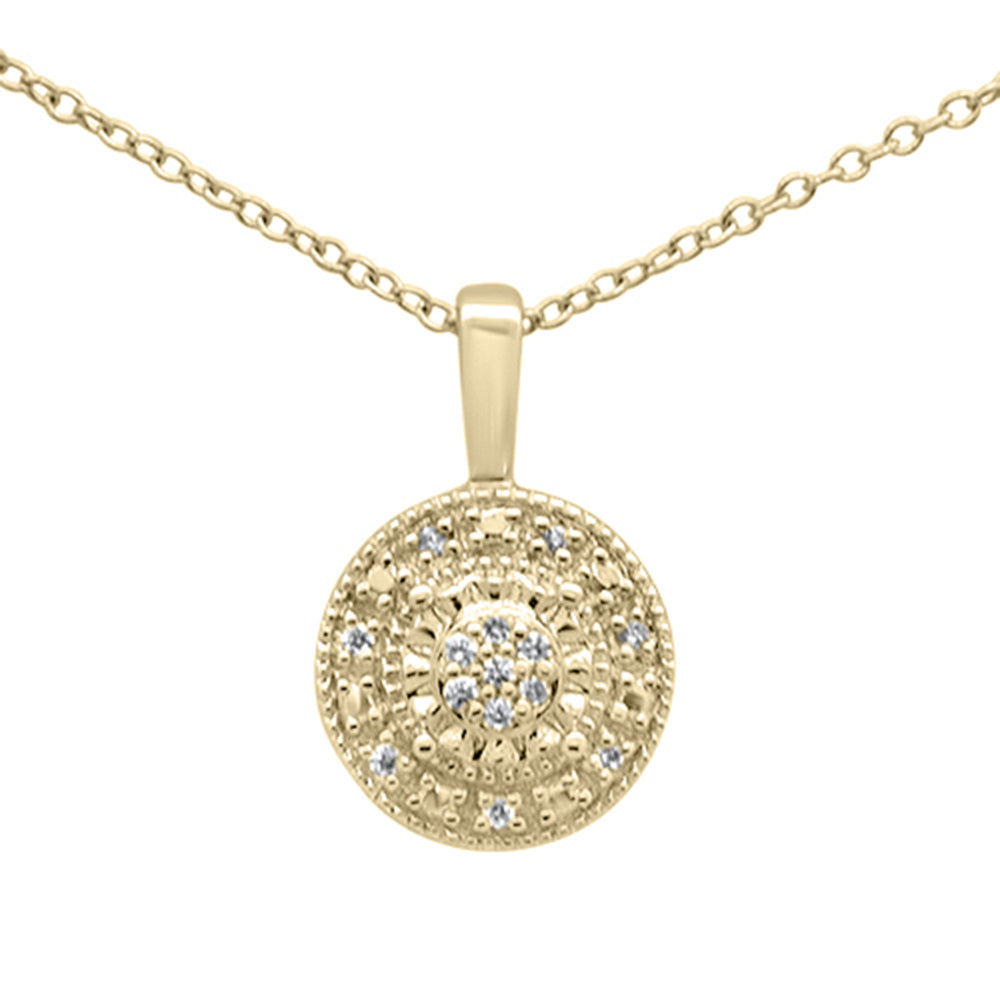 Muse Jewelry .06ct G SI 10K Yellow Gold Round Diamond Pendant 18" Long Chain