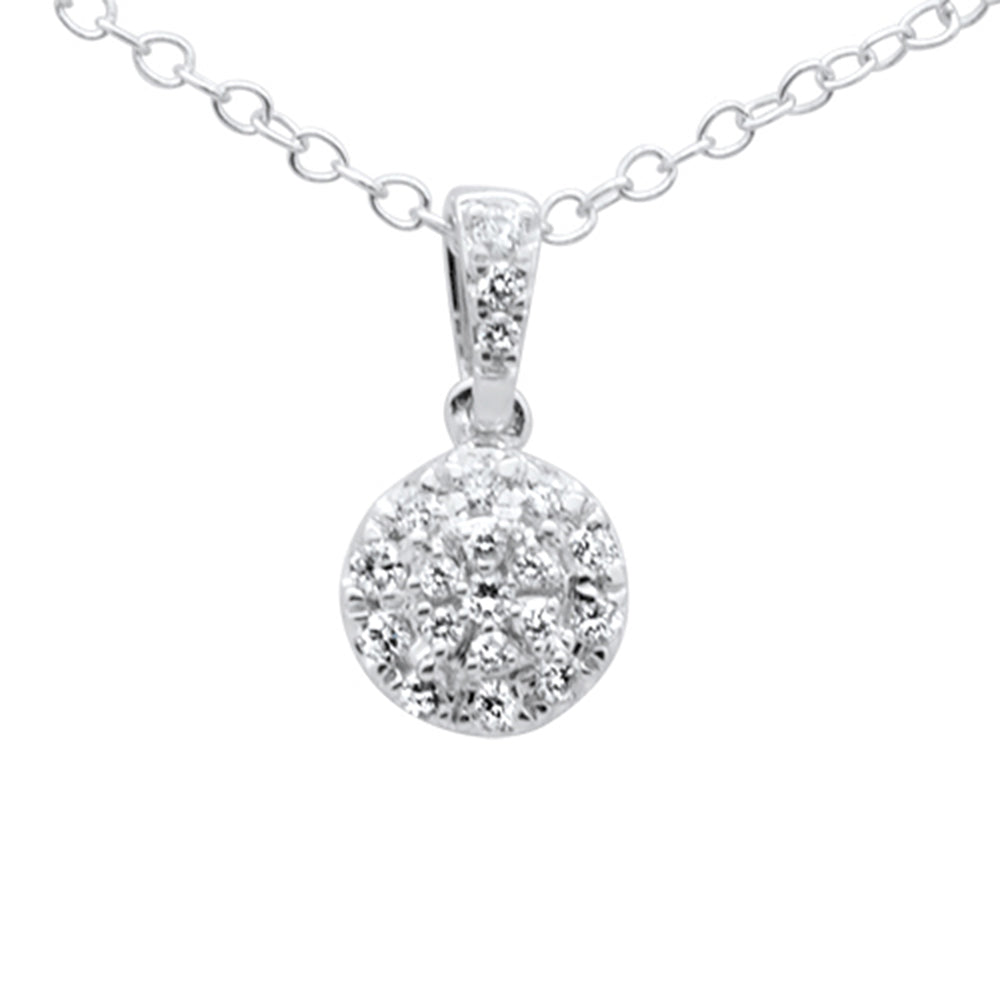 Muse Jewelry .16ct G SI 14K White Gold Diamond Pendant 18" Long Chain