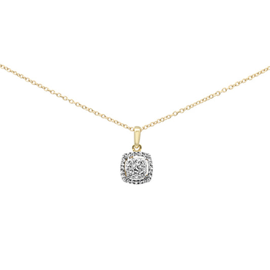 Muse Jewelry .25ct G SI 10K Yellow Gold Round Diamond Pendant Necklace 18" Long