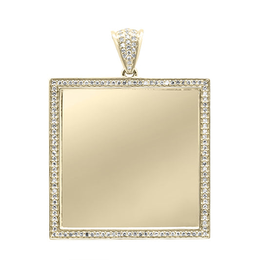 Muse Jewelry .20CT G SI 10K Yellow Gold Diamond Micro Pave Iced Out Memory Charm Pendant