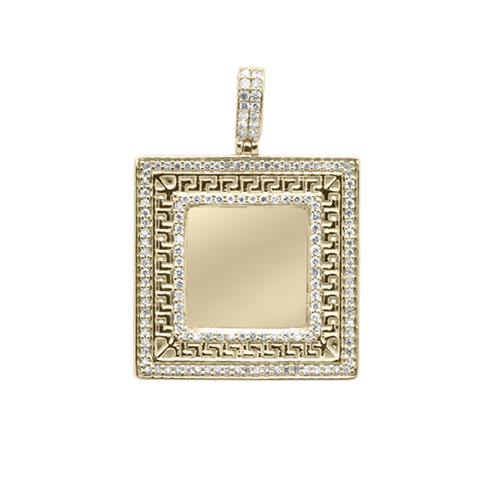 Muse Jewelry .31CT G SI 10K Yellow Gold Diamond Micro Pave Iced Out Memory Charm Pendant