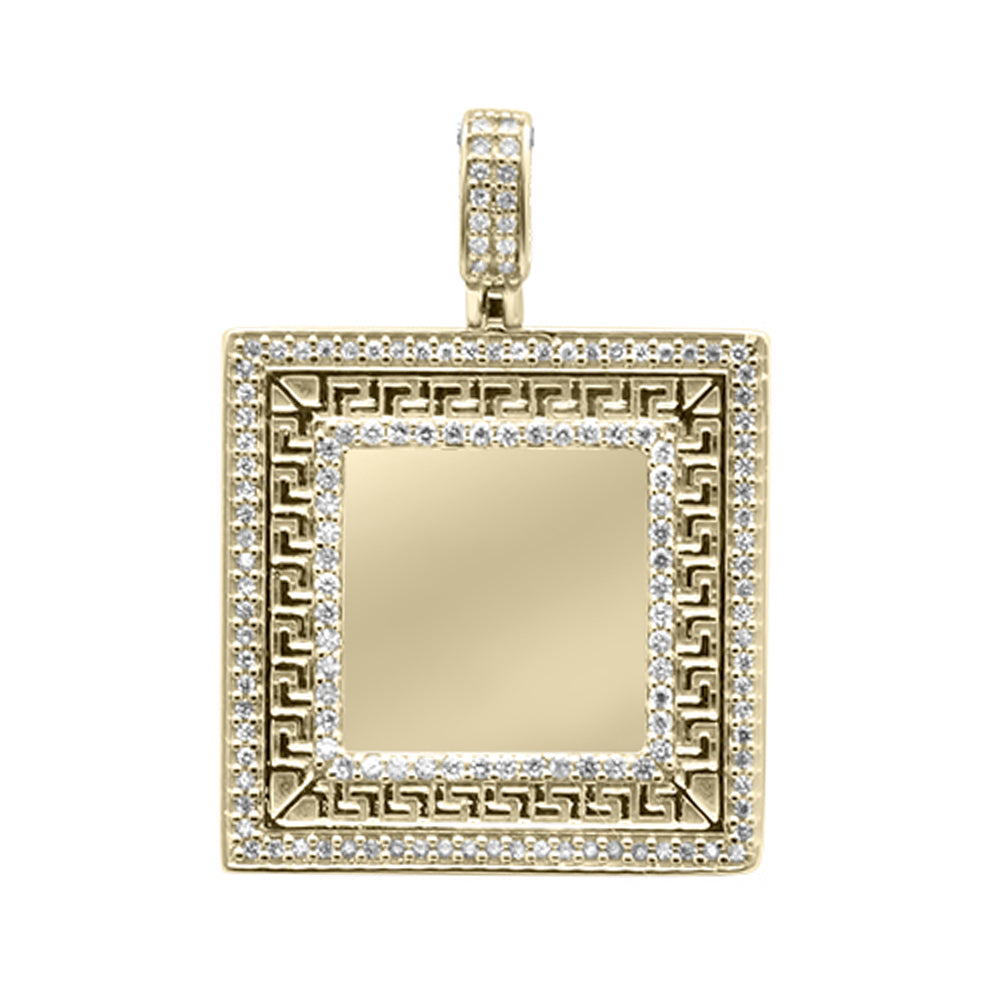 Muse Jewelry .31CT G SI 14K Yellow Gold Diamond Micro Pave Iced Out Memory Charm Pendant