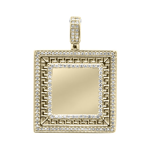 Muse Jewelry .31CT G SI 14K Yellow Gold Diamond Micro Pave Iced Out Memory Charm Pendant