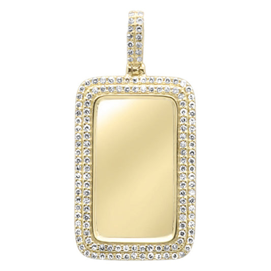 Muse Jewelry .23ct G SI 10K Yellow Gold Diamond Iced Out Memory Picture Charm Pendant